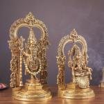 Pure Brass Tirupati Balaji with Padmavathi Thayar Set | 22" Divine Duo | 27.5kg Temple Grade Masterpiece | Sacred Murti Pair | Jaipurio